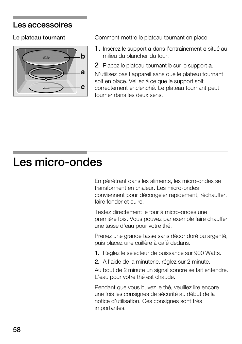 Les microćondes, Les accessoires | Bosch HMT82M650 - Inox Micro-ondes User Manual | Page 58 / 124