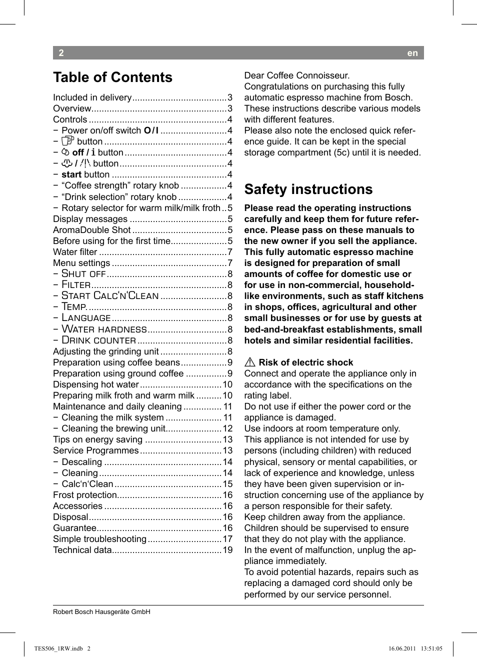 Bosch TES50621RW VeroCafe LattePro Machine à café Expresso automatique Titanium User Manual | Page 6 / 124