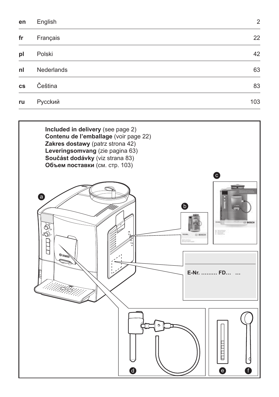 Bosch TES50621RW VeroCafe LattePro Machine à café Expresso automatique Titanium User Manual | Page 2 / 134
