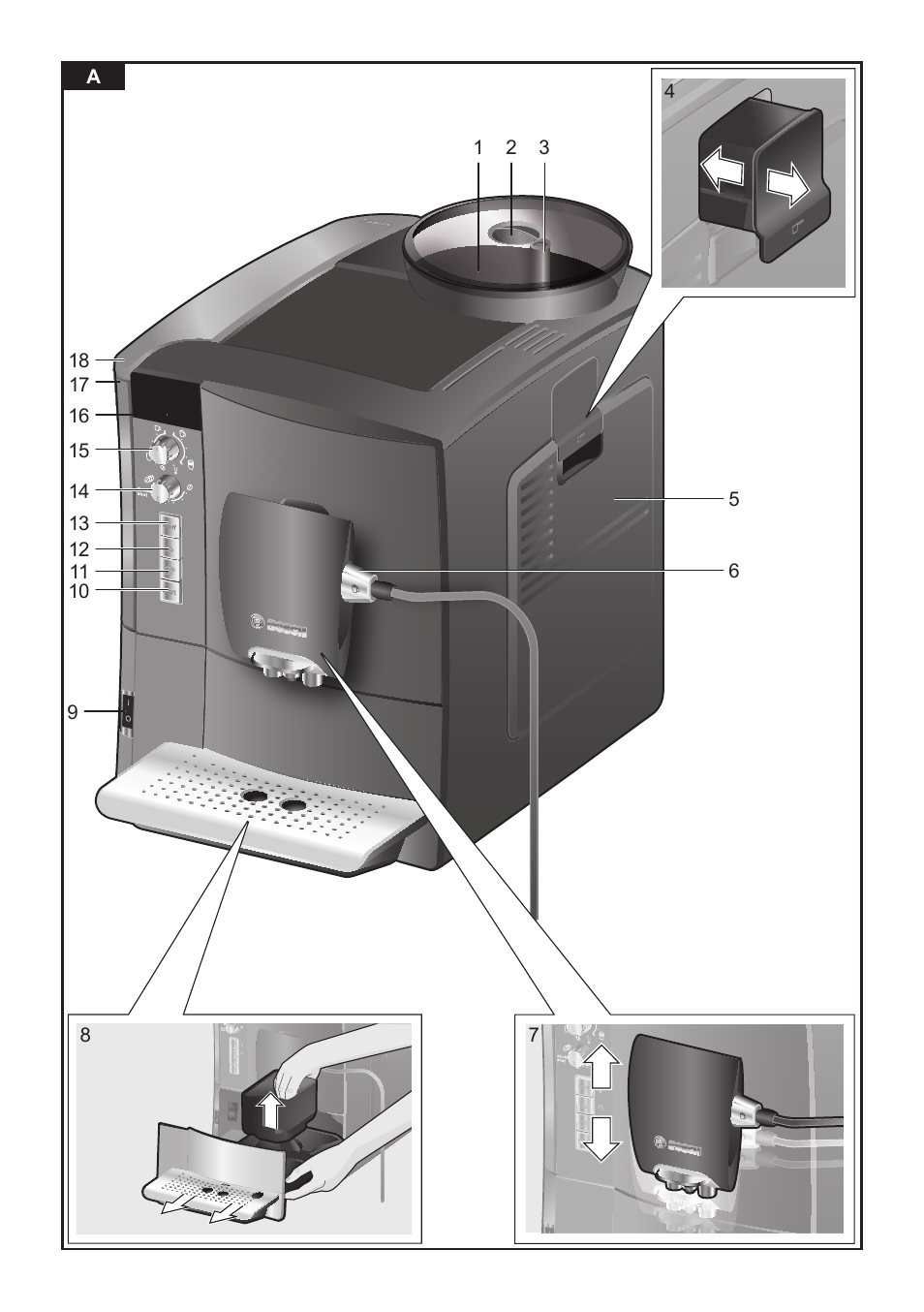 Bosch TES50621RW VeroCafe LattePro Machine à café Expresso automatique Titanium User Manual | Page 3 / 134