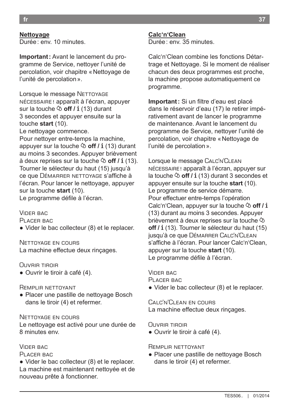 Bosch TES50621RW VeroCafe LattePro Machine à café Expresso automatique Titanium User Manual | Page 41 / 134