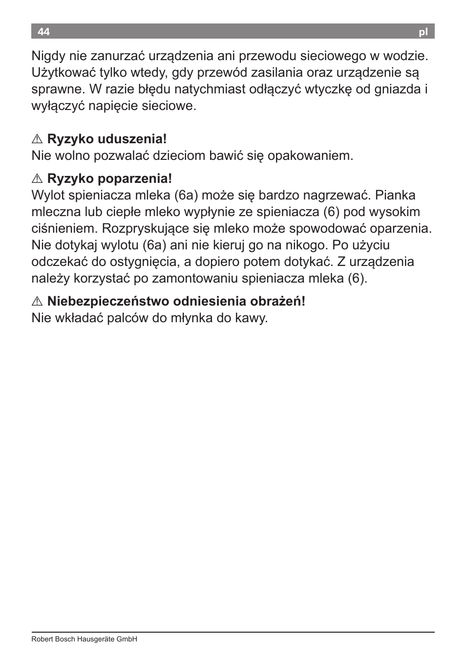 Bosch TES50621RW VeroCafe LattePro Machine à café Expresso automatique Titanium User Manual | Page 48 / 134