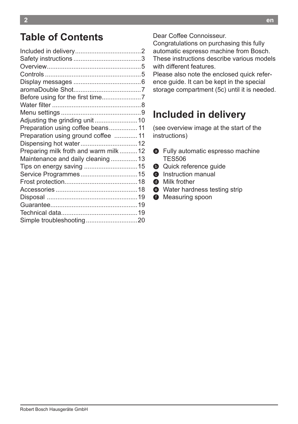 Bosch TES50621RW VeroCafe LattePro Machine à café Expresso automatique Titanium User Manual | Page 6 / 134