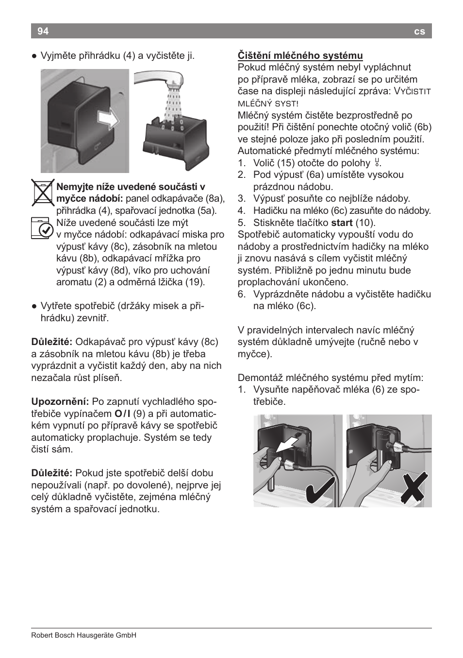 Bosch TES50621RW VeroCafe LattePro Machine à café Expresso automatique Titanium User Manual | Page 98 / 134