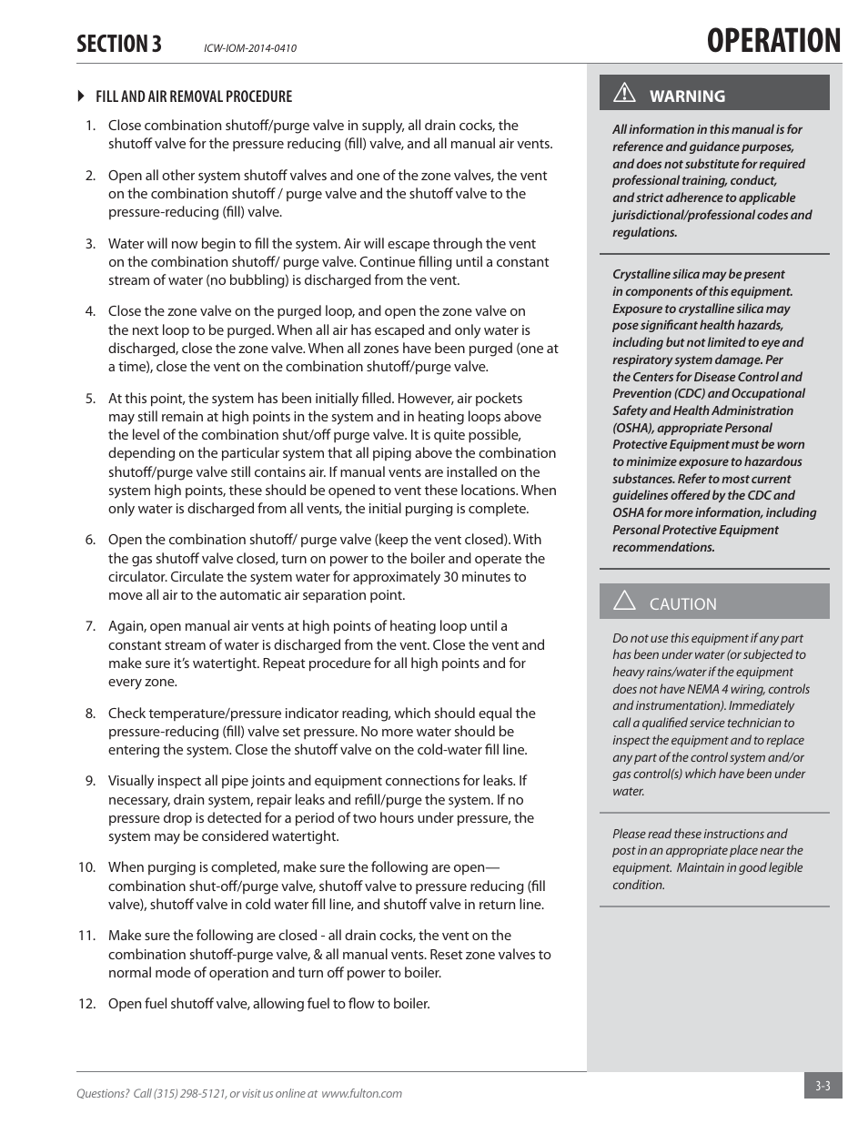 Operation | Fulton Classic ICX or FB-F Vertical Tubeless Boilers (Hot Water), Gas_Oil Fired User Manual | Page 25 / 52