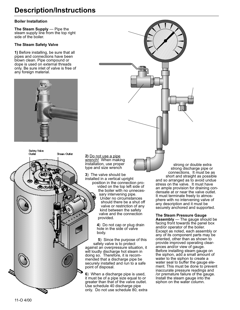 Description/instructions | Fulton Classic ICX or FB-F Vertical Tubeless Boilers (Steam) Oil Fired User Manual | Page 19 / 76