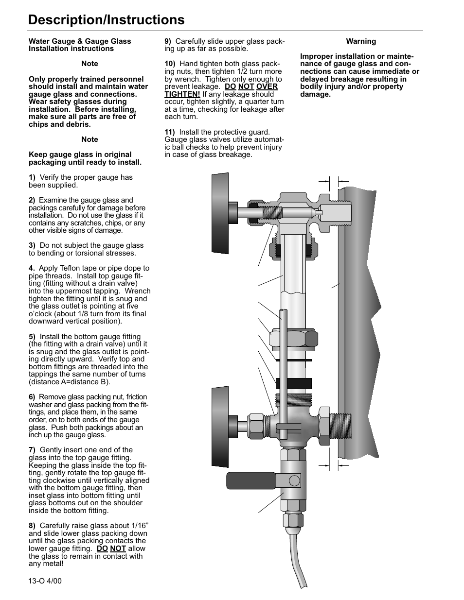 Description/instructions | Fulton Classic ICX or FB-F Vertical Tubeless Boilers (Steam) Oil Fired User Manual | Page 21 / 76