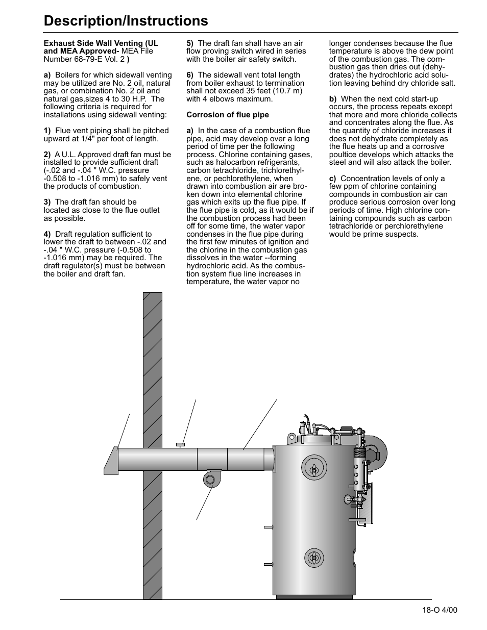 Description/instructions | Fulton Classic ICX or FB-F Vertical Tubeless Boilers (Steam) Oil Fired User Manual | Page 26 / 76