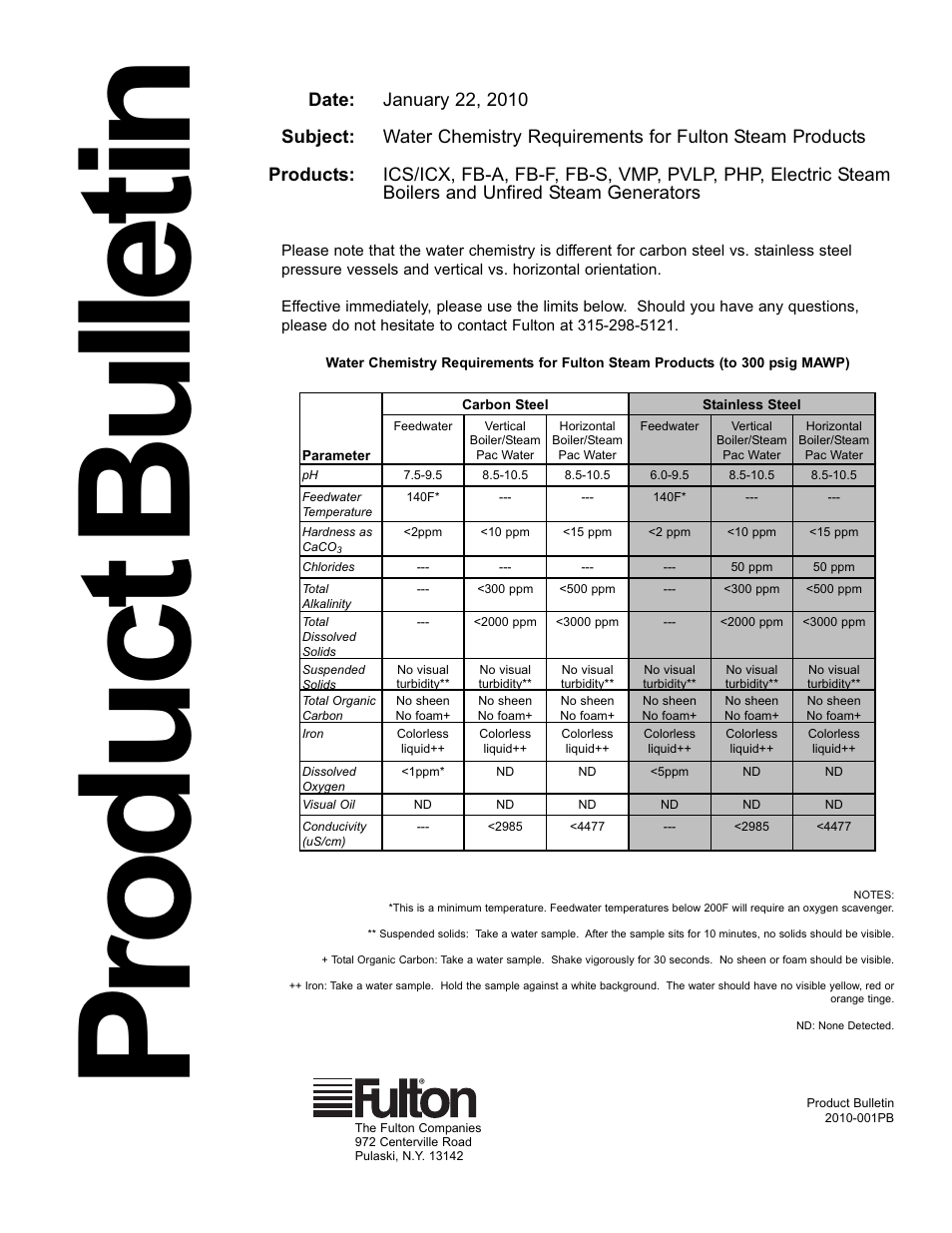 Product b u lle ti n | Fulton Classic ICX or FB-F Vertical Tubeless Boilers (Steam) Oil Fired User Manual | Page 3 / 76