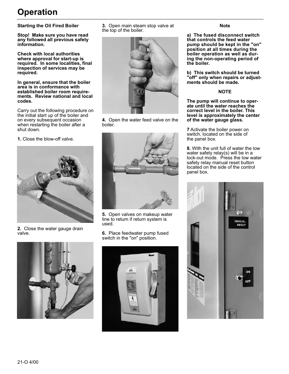 Operation | Fulton Classic ICX or FB-F Vertical Tubeless Boilers (Steam) Oil Fired User Manual | Page 31 / 76