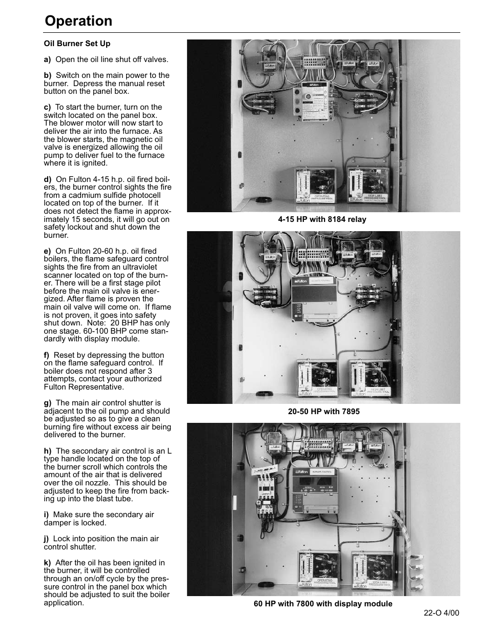 Operation | Fulton Classic ICX or FB-F Vertical Tubeless Boilers (Steam) Oil Fired User Manual | Page 32 / 76