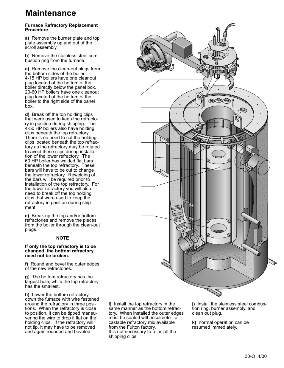 Maintenance | Fulton Classic ICX or FB-F Vertical Tubeless Boilers (Steam) Oil Fired User Manual | Page 40 / 76