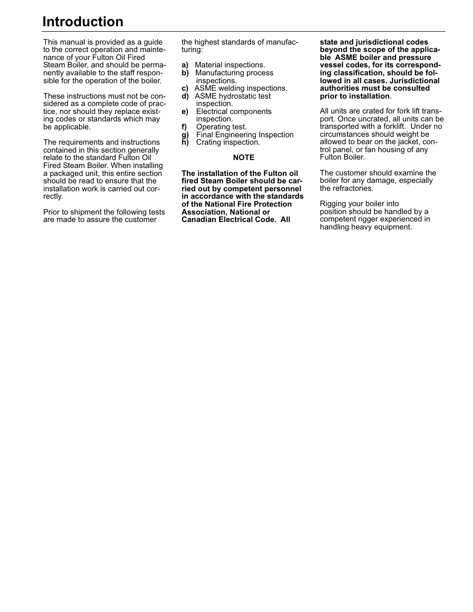 Introduction | Fulton Classic ICX or FB-F Vertical Tubeless Boilers (Steam) Oil Fired User Manual | Page 5 / 76