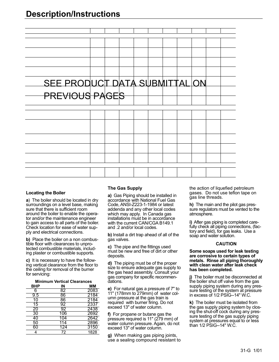 See product data submittal on previous pages, Description/instructions | Fulton Edge ICX or FB-F Vertical Tubeless Boilers (Steam), Gas Fired User Manual | Page 38 / 102