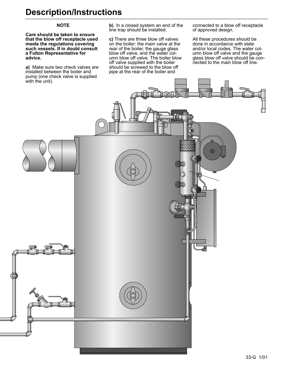 Gas fired steam boiler, Description/instructions | Fulton Edge ICX or FB-F Vertical Tubeless Boilers (Steam), Gas Fired User Manual | Page 40 / 102