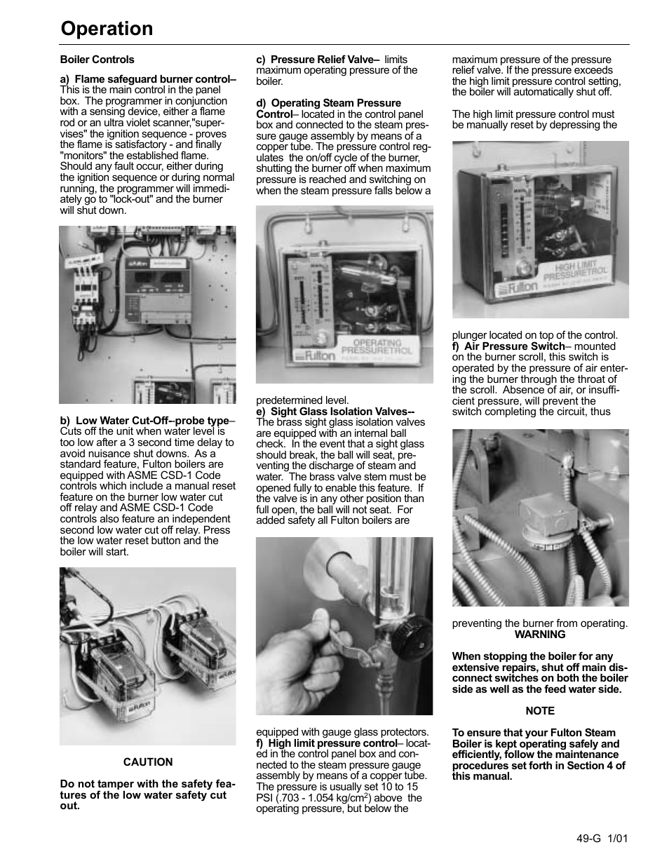 Operation | Fulton Edge ICX or FB-F Vertical Tubeless Boilers (Steam), Gas Fired User Manual | Page 58 / 102
