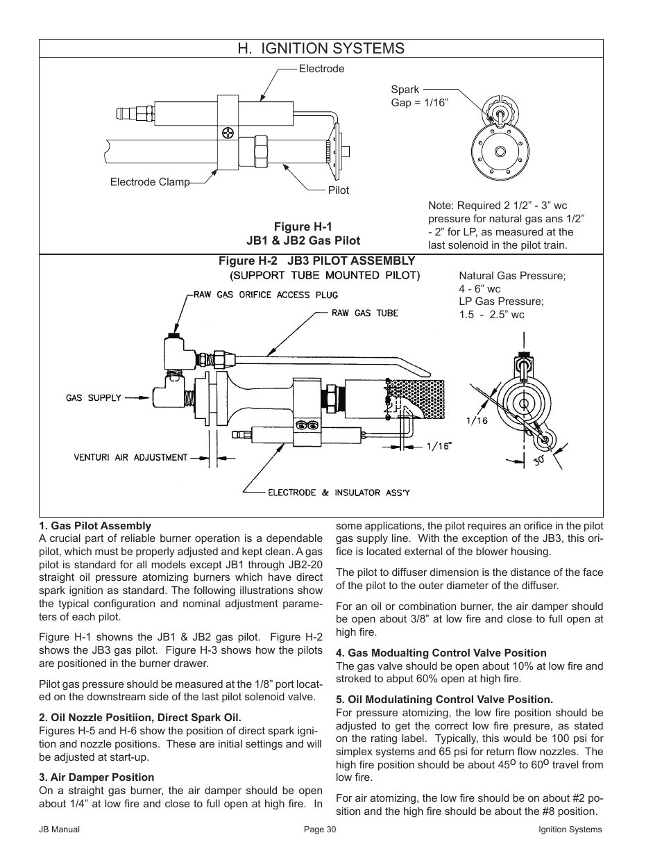 H. ignition systems | Fulton VMP Webster Oil_Combo Burner User Manual | Page 30 / 52