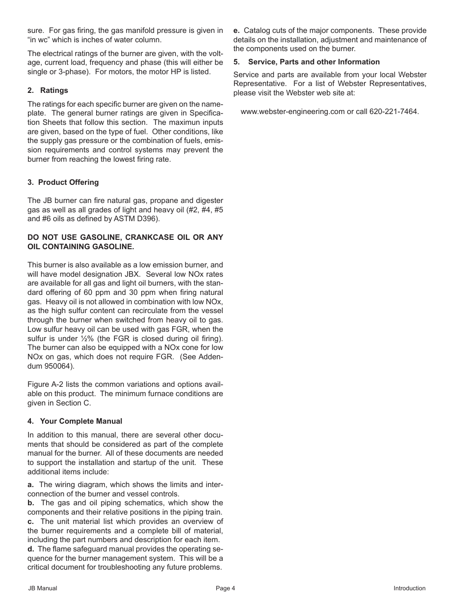 Fulton VMP Webster Oil_Combo Burner User Manual | Page 4 / 52