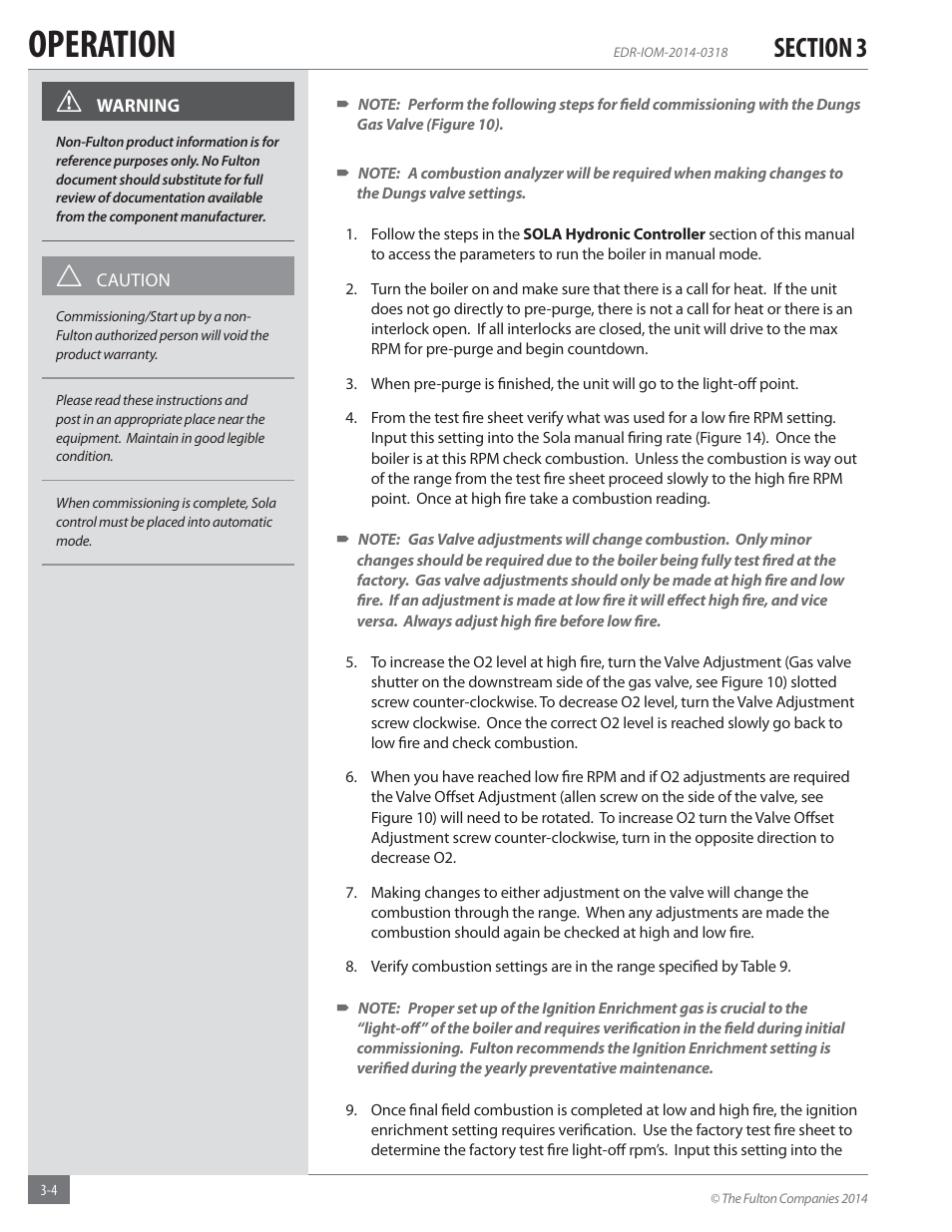 Operation | Fulton Endura (EDR) Condensing Hydronic Boiler User Manual | Page 38 / 68