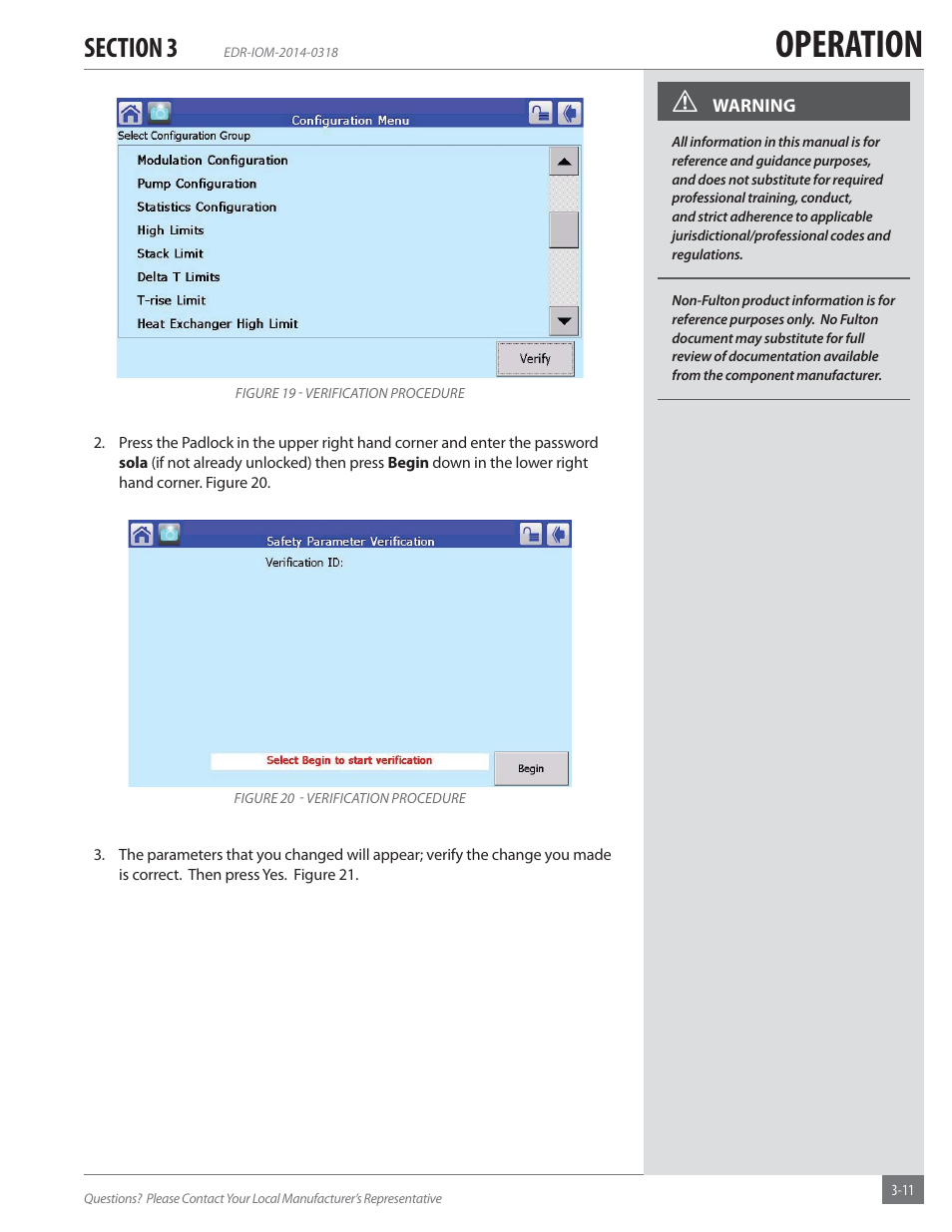 Operation | Fulton Endura (EDR) Condensing Hydronic Boiler User Manual | Page 45 / 68