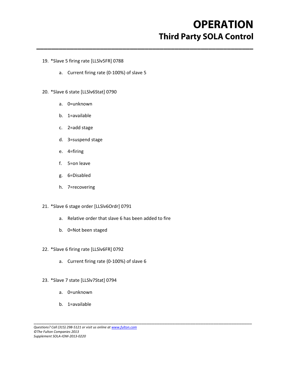 Fulton Caliber (CAL) SOLA Gateways User Manual | Page 27 / 36