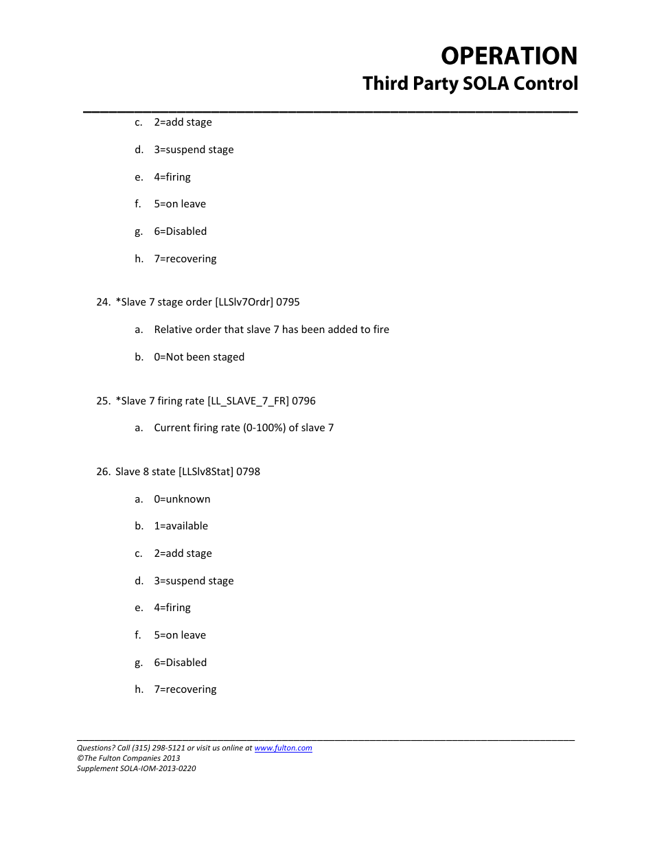 Fulton Caliber (CAL) SOLA Gateways User Manual | Page 28 / 36