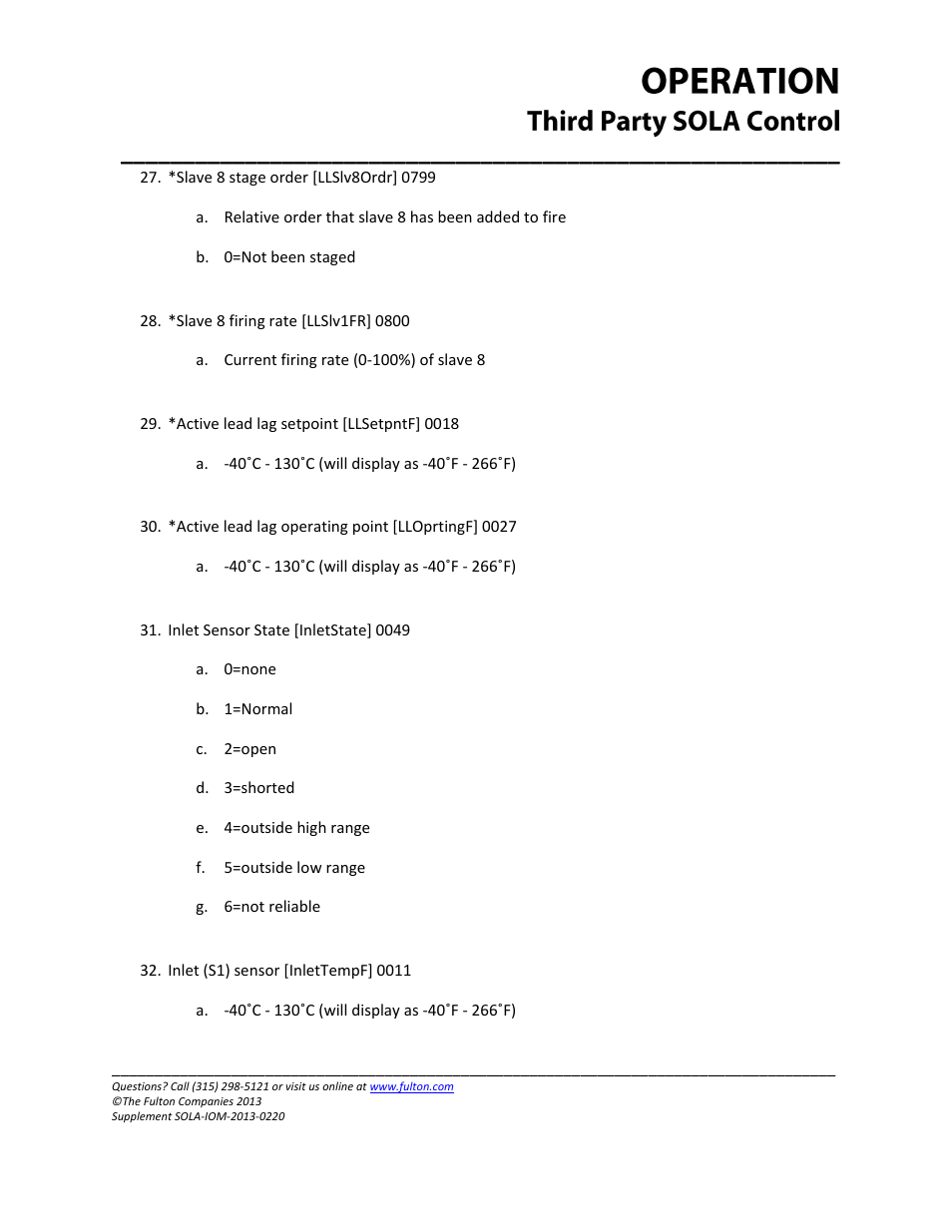 Fulton Caliber (CAL) SOLA Gateways User Manual | Page 29 / 36