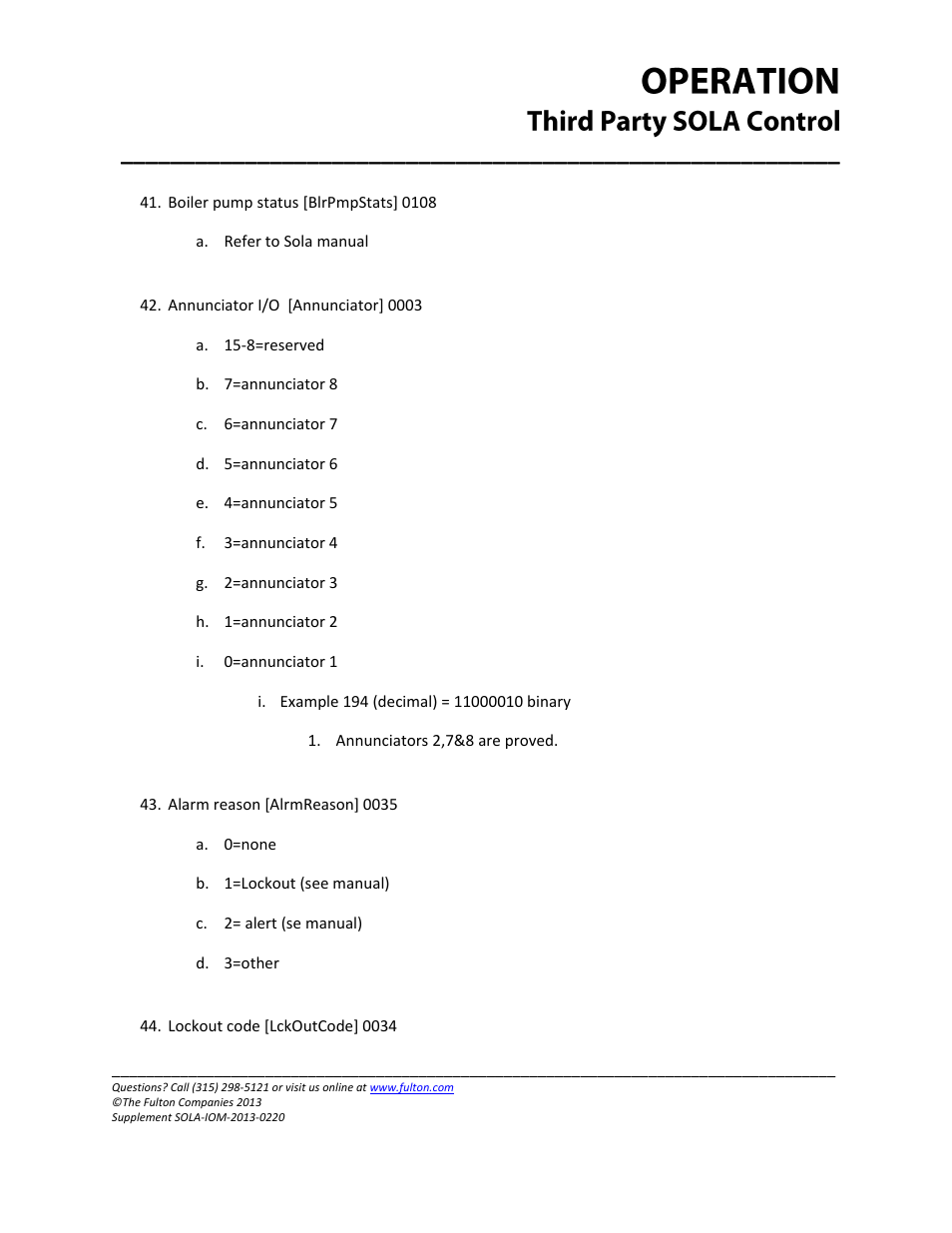 Fulton Caliber (CAL) SOLA Gateways User Manual | Page 32 / 36