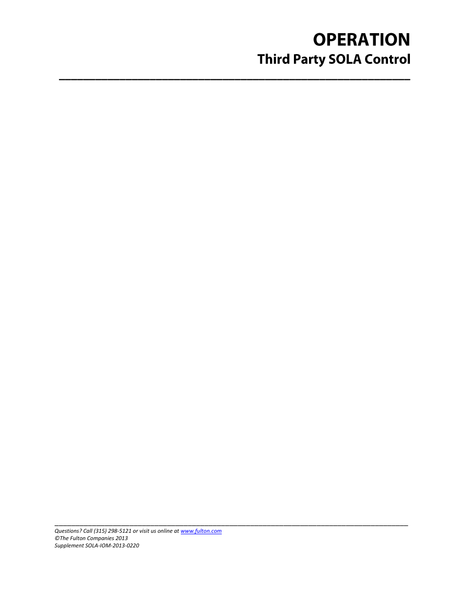 Fulton Caliber (CAL) SOLA Gateways User Manual | Page 4 / 36