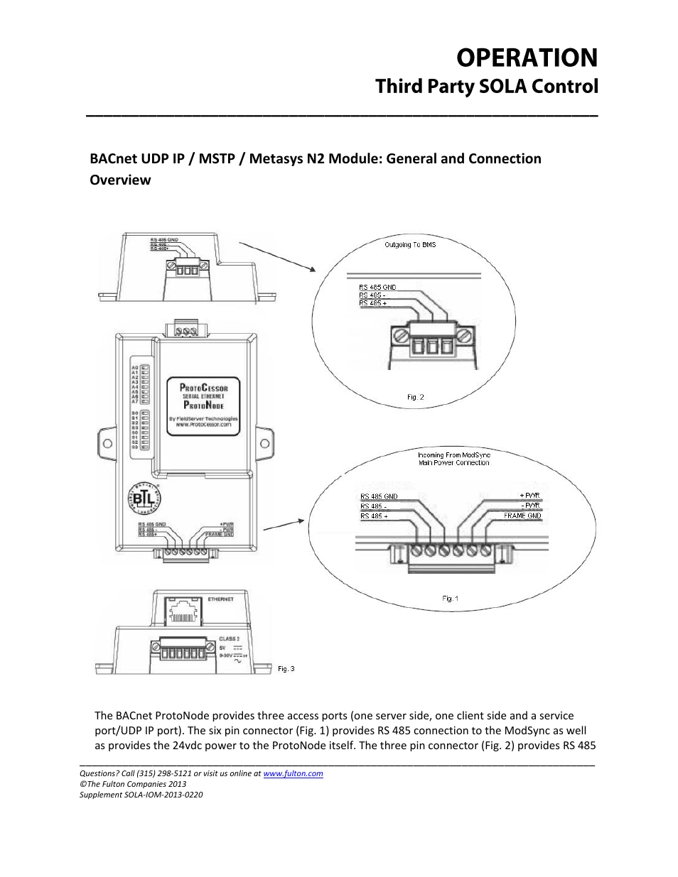 Fulton Caliber (CAL) SOLA Gateways User Manual | Page 6 / 36