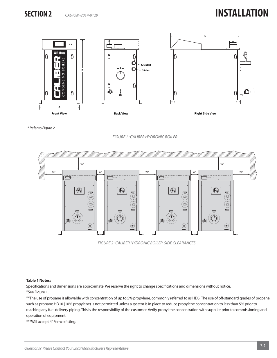 Installation | Fulton Caliber (CAL) Condensing Hydronic Boiler User Manual | Page 11 / 60
