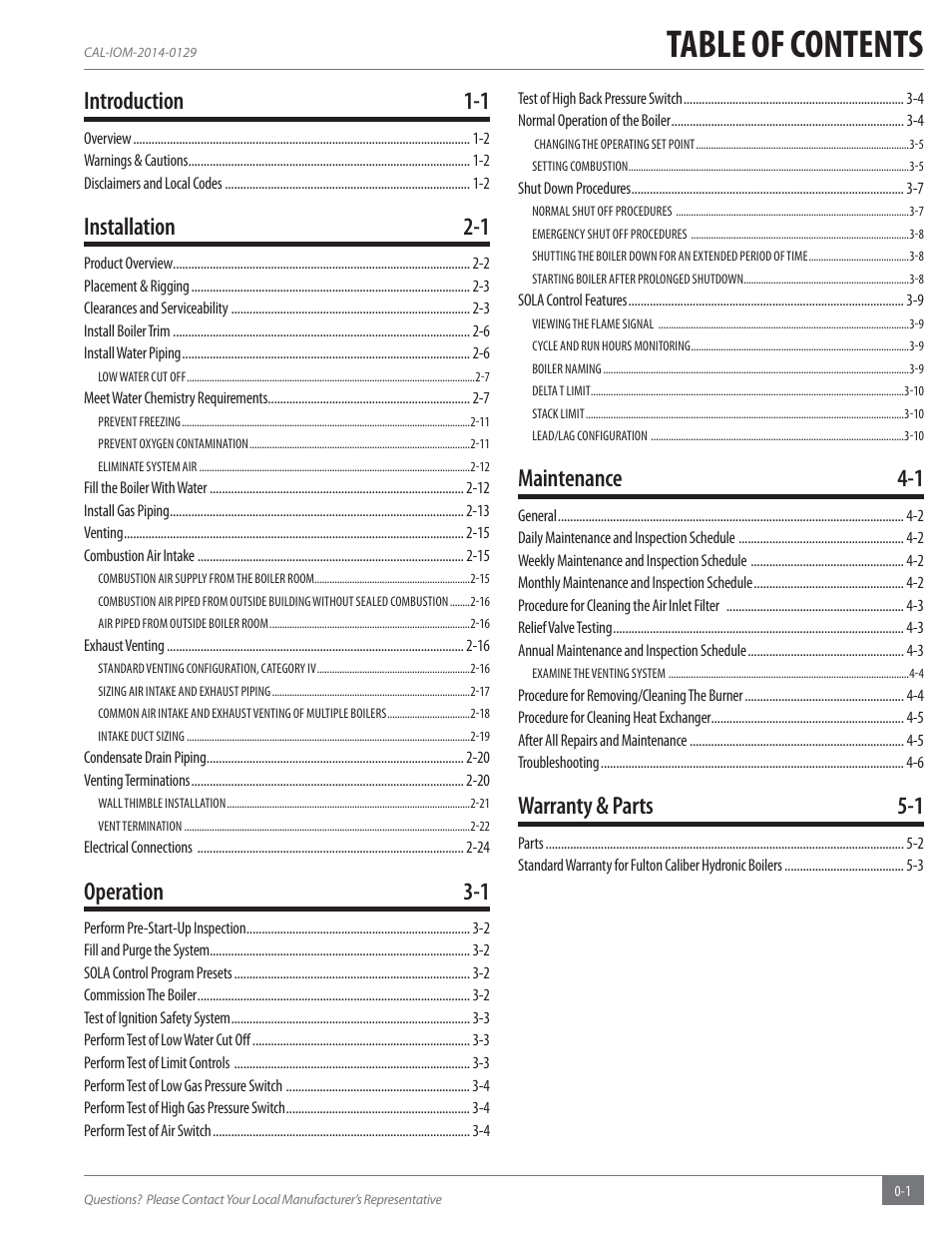 Fulton Caliber (CAL) Condensing Hydronic Boiler User Manual | Page 3 / 60