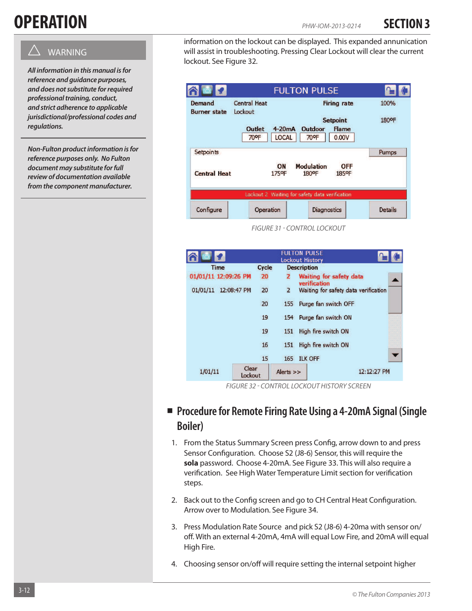 Operation | Fulton Pulse HW (PHW) Fully Condensing Hydronic Boiler User Manual | Page 48 / 84