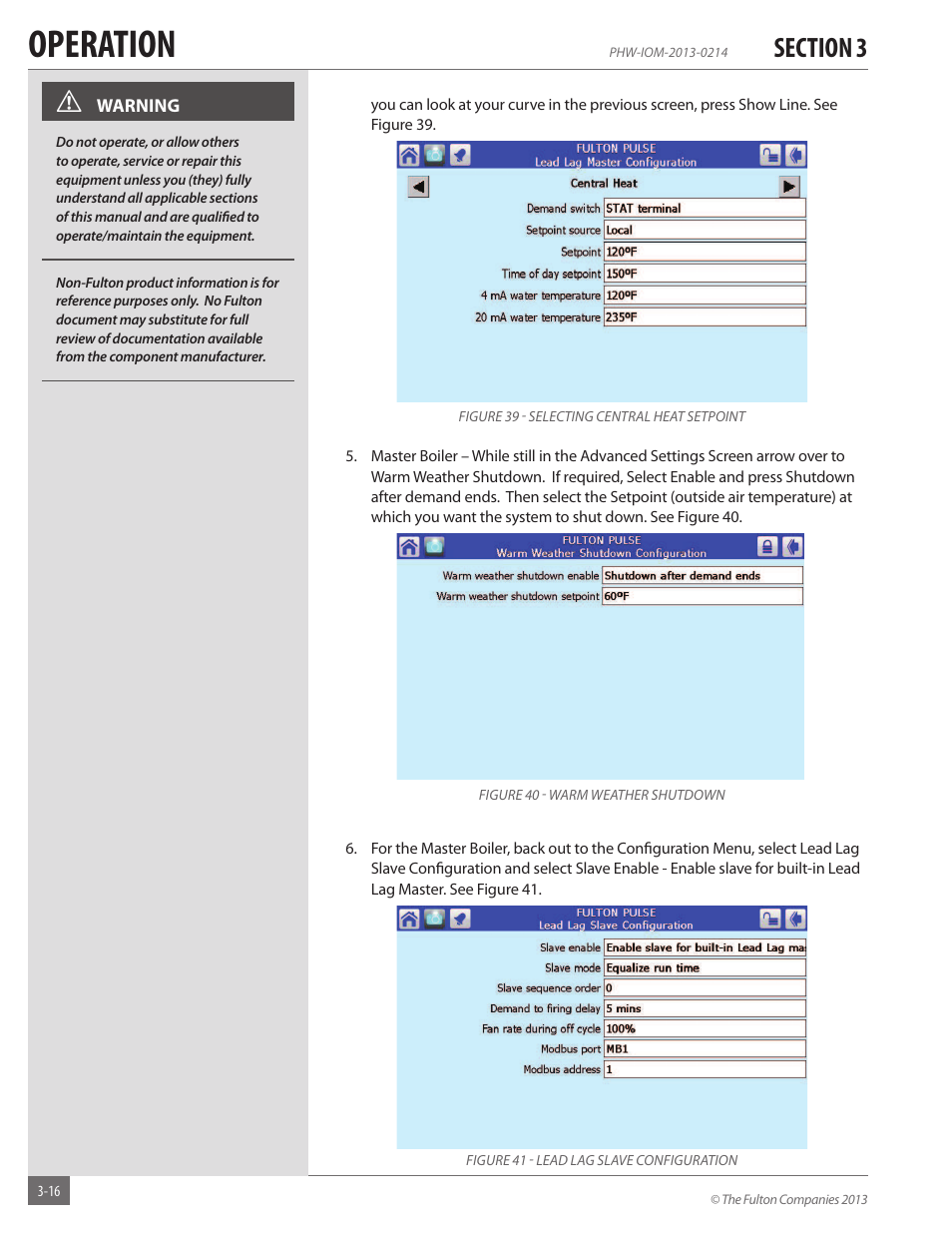 Operation | Fulton Pulse HW (PHW) Fully Condensing Hydronic Boiler User Manual | Page 52 / 84