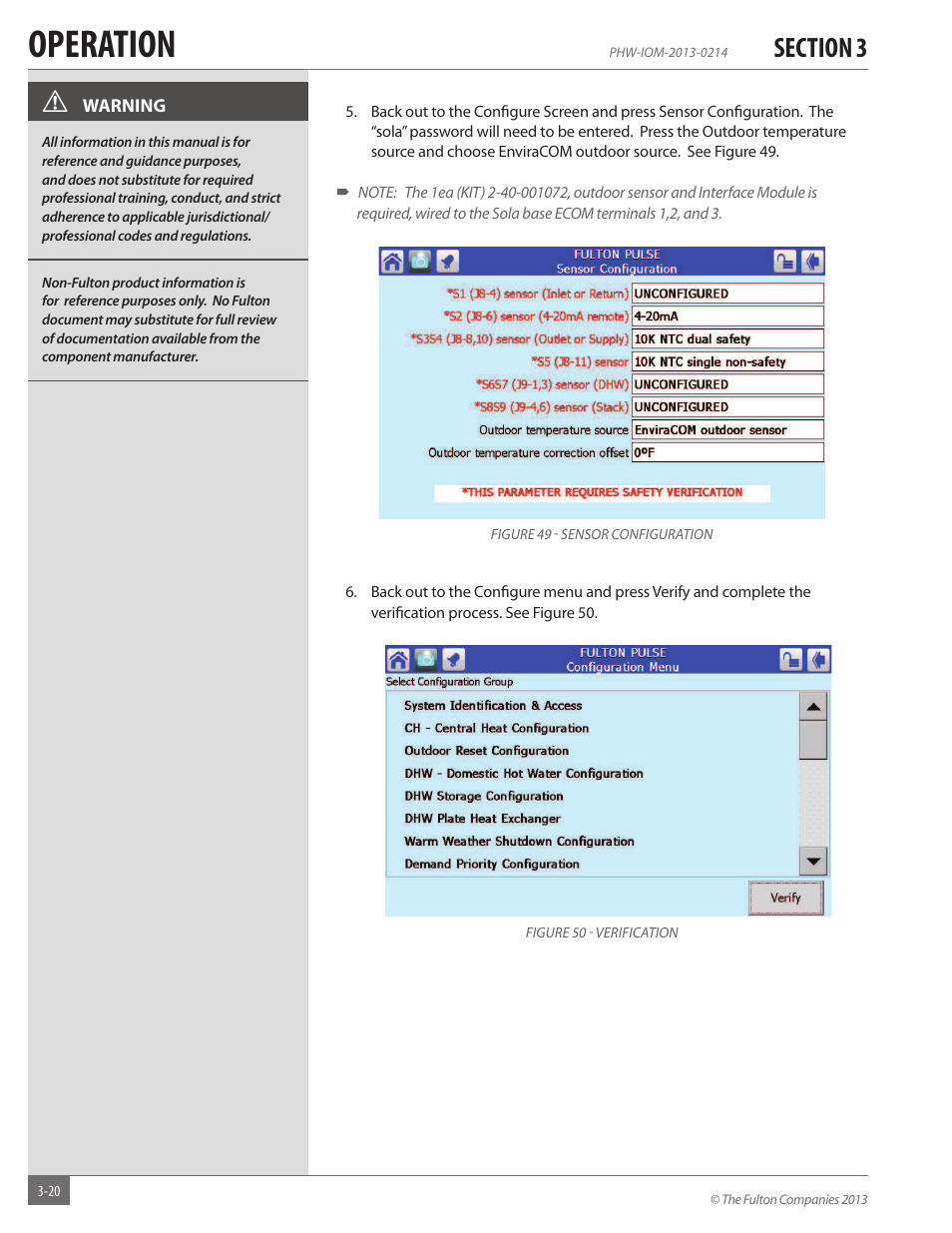 Operation | Fulton Pulse HW (PHW) Fully Condensing Hydronic Boiler User Manual | Page 56 / 84