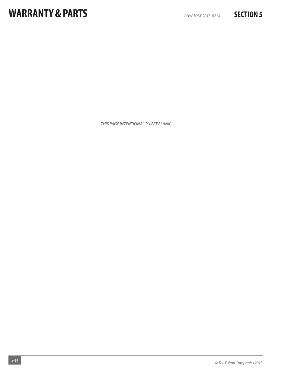 Warranty & parts | Fulton Pulse HW (PHW) Fully Condensing Hydronic Boiler User Manual | Page 82 / 84