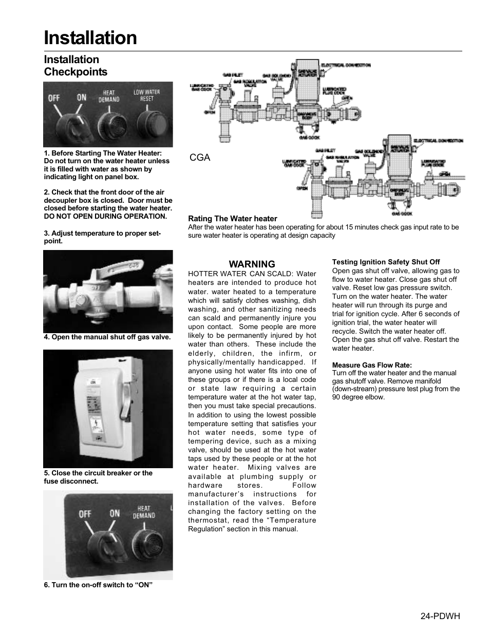 Installation, Installation checkpoints | Fulton Pulse DWH (PDWH) Domestic Water Heater User Manual | Page 26 / 50