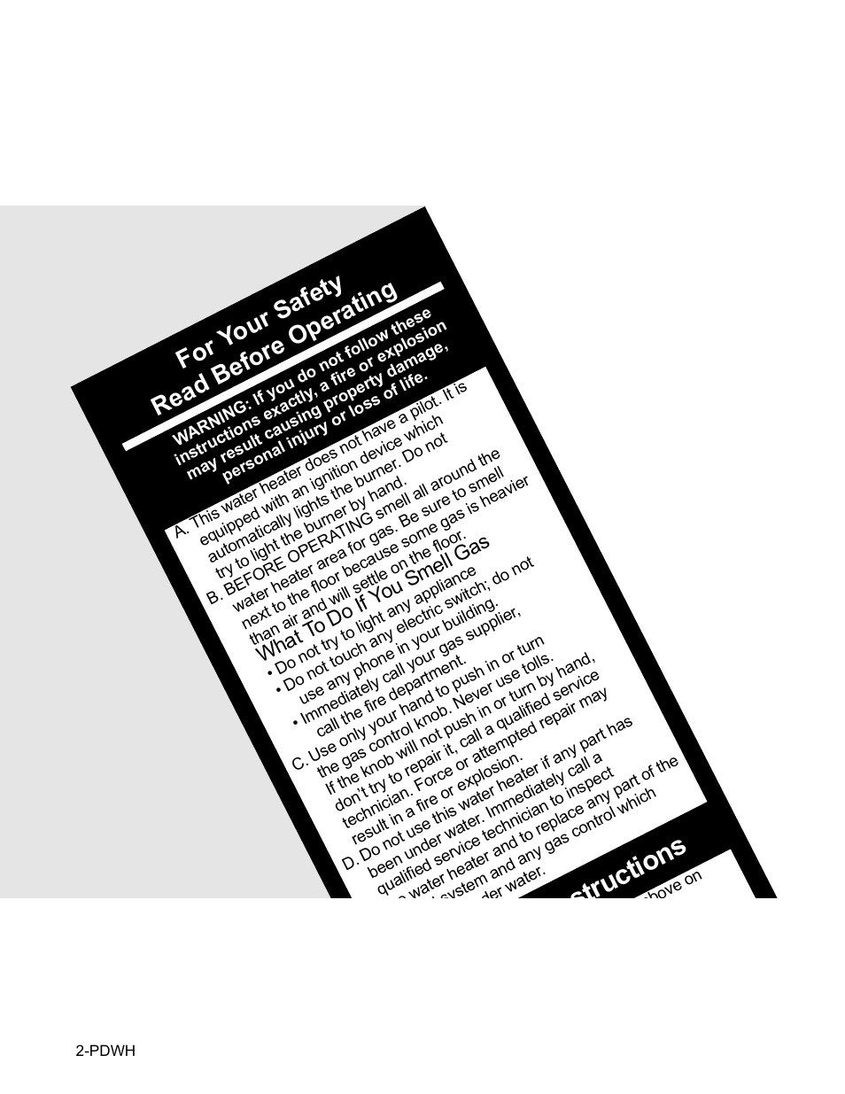 Operating instructions, For y our safety read before operating, What t o do if y ou smell gas | Fulton Pulse DWH (PDWH) Domestic Water Heater User Manual | Page 4 / 50