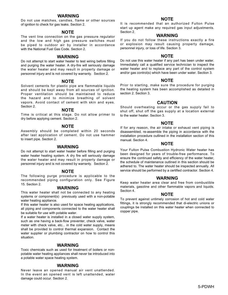 Fulton Pulse DWH (PDWH) Domestic Water Heater User Manual | Page 7 / 50