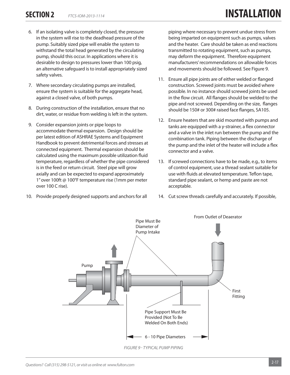 Installation | Fulton Vertical Coil (FT-C_S) Thermal Fluid (hot oil) Heater User Manual | Page 23 / 92