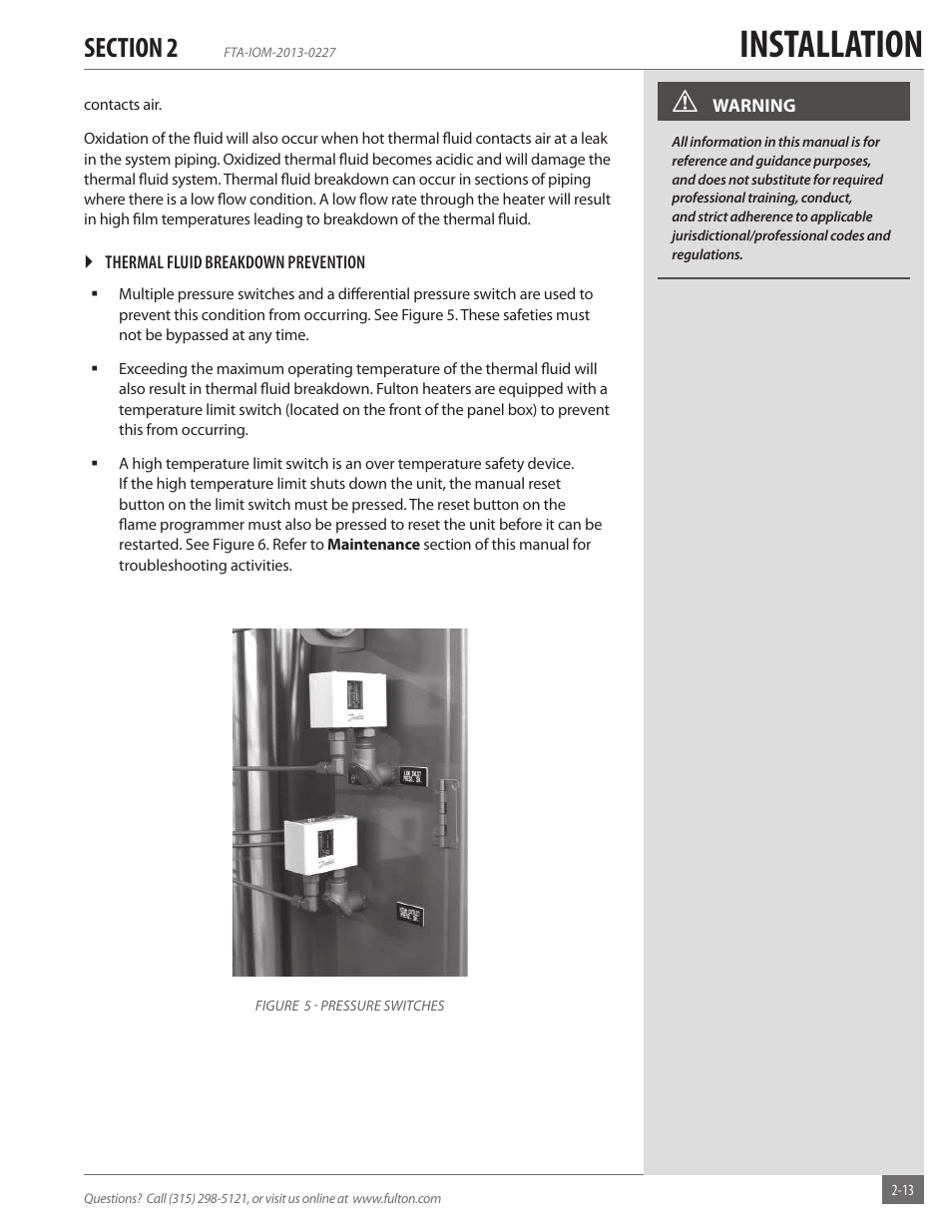 Installation | Fulton Vertical Tubeless (FT-A) Thermal Fluid (hot oil) Heater User Manual | Page 19 / 84