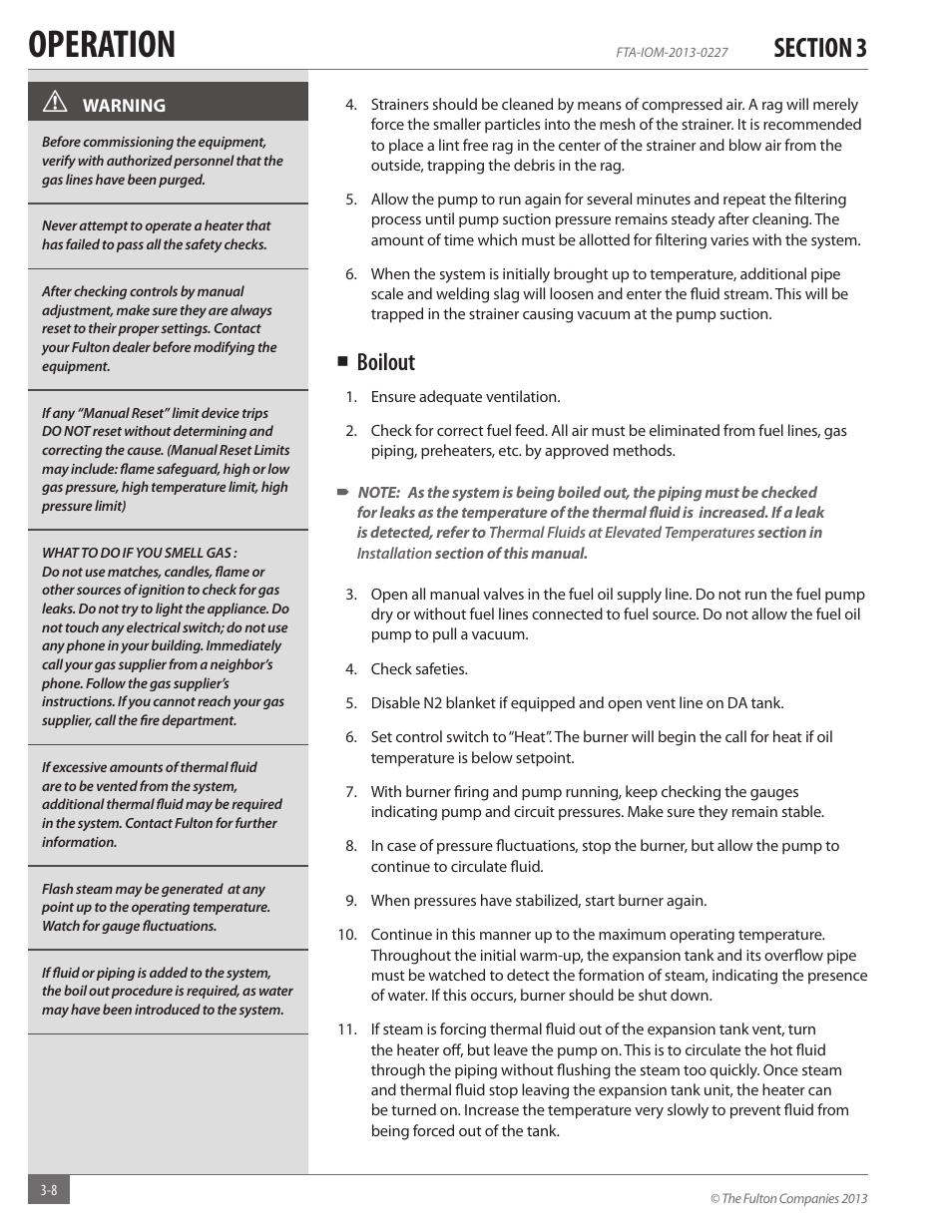 Operation, Boilout | Fulton Vertical Tubeless (FT-A) Thermal Fluid (hot oil) Heater User Manual | Page 48 / 84
