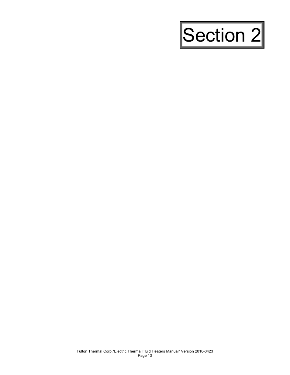Fulton Vertical Electric (FT-N) Thermal Fluid (hot oil) Heater User Manual | Page 13 / 108