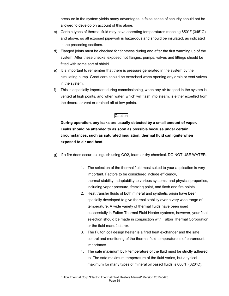 Fulton Vertical Electric (FT-N) Thermal Fluid (hot oil) Heater User Manual | Page 39 / 108