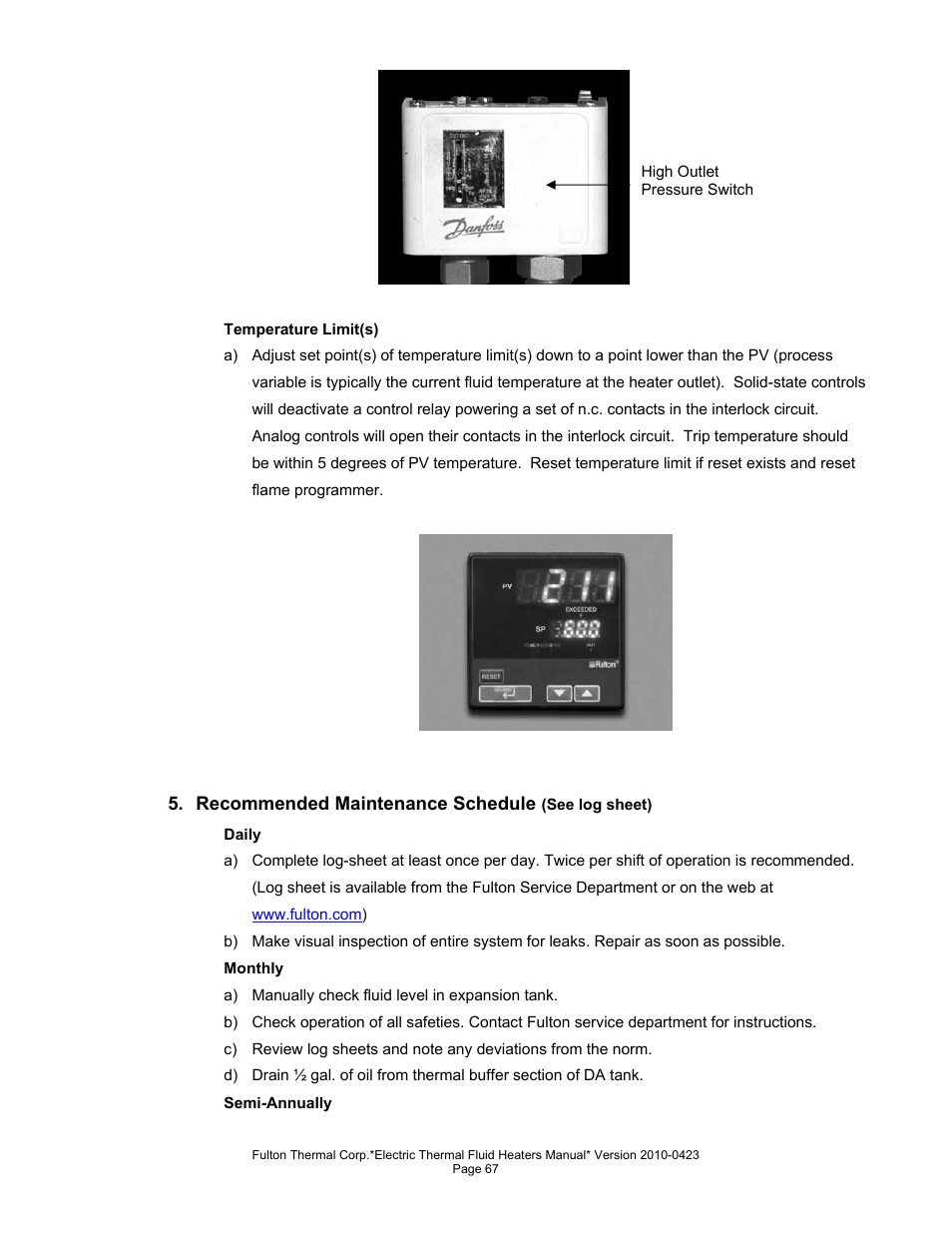 Fulton Vertical Electric (FT-N) Thermal Fluid (hot oil) Heater User Manual | Page 67 / 108