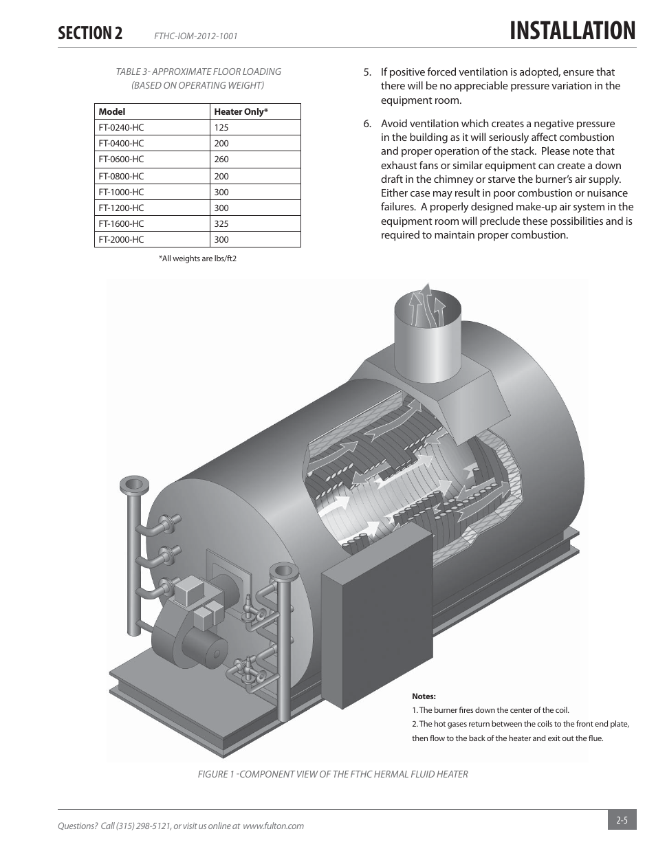 Installation | Fulton Alliance (FT-HC) Horizontal Coil Thermal Fluid (hot oil) Heater User Manual | Page 11 / 88