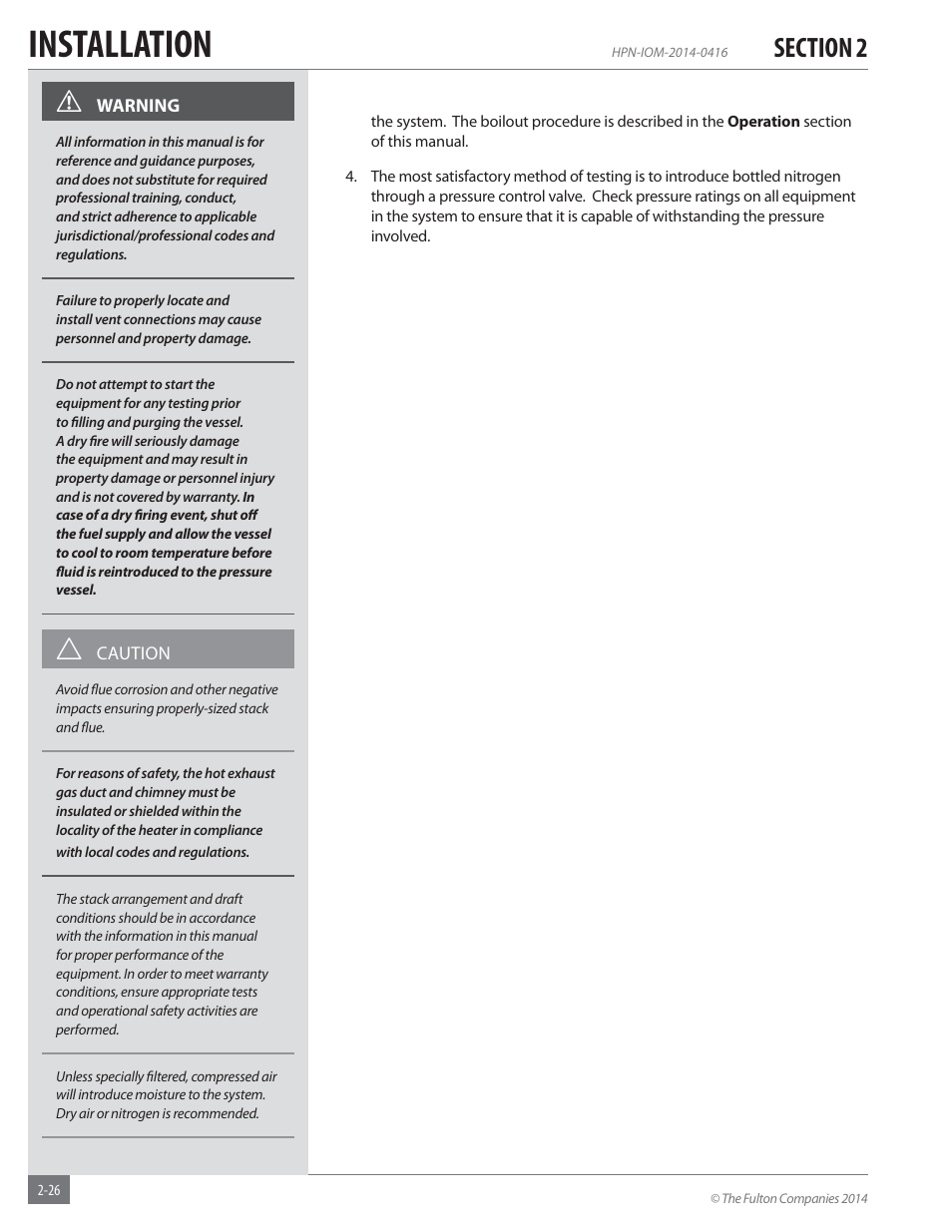 Installation | Fulton Hopkins (HPN) Horizontal Coil Thermal Fluid (hot oil) Heater User Manual | Page 32 / 84