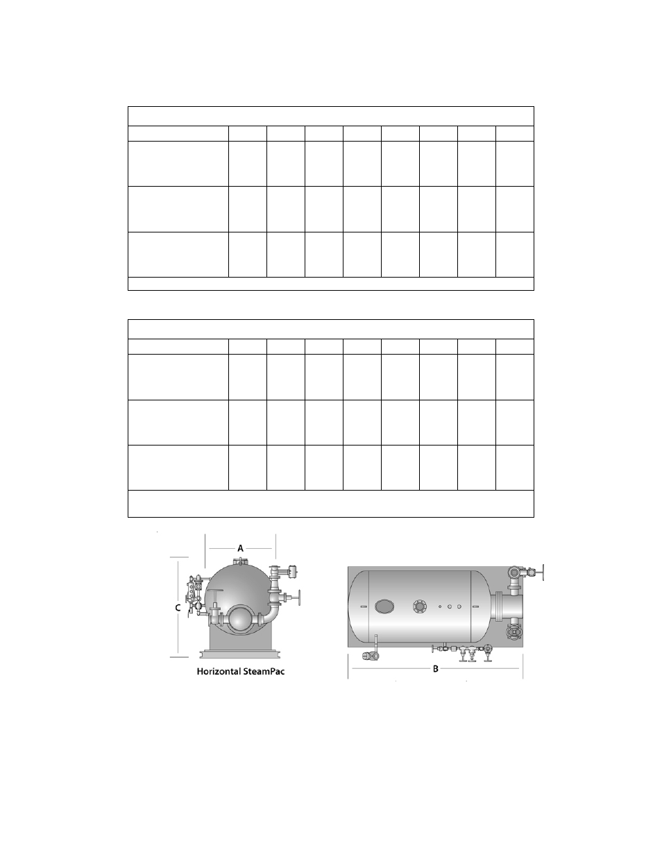Specifications and dimensions, Horizontal steampacs | Fulton Ancillary Equipment SteamPac Unfired Steam Generators User Manual | Page 71 / 76