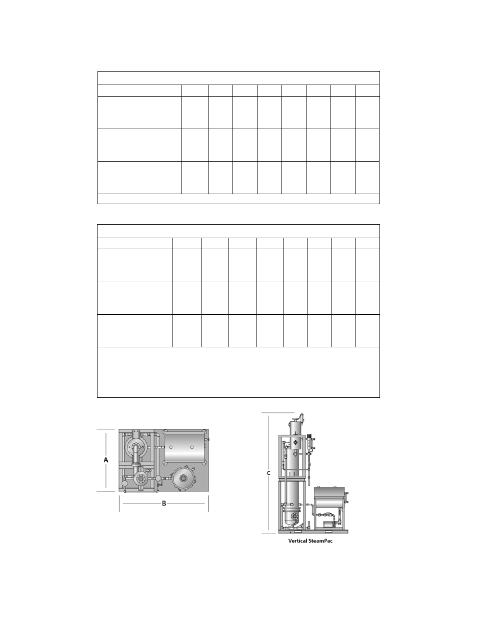 Specifications and dimensions, Vertical steampacs | Fulton Ancillary Equipment SteamPac Unfired Steam Generators User Manual | Page 72 / 76