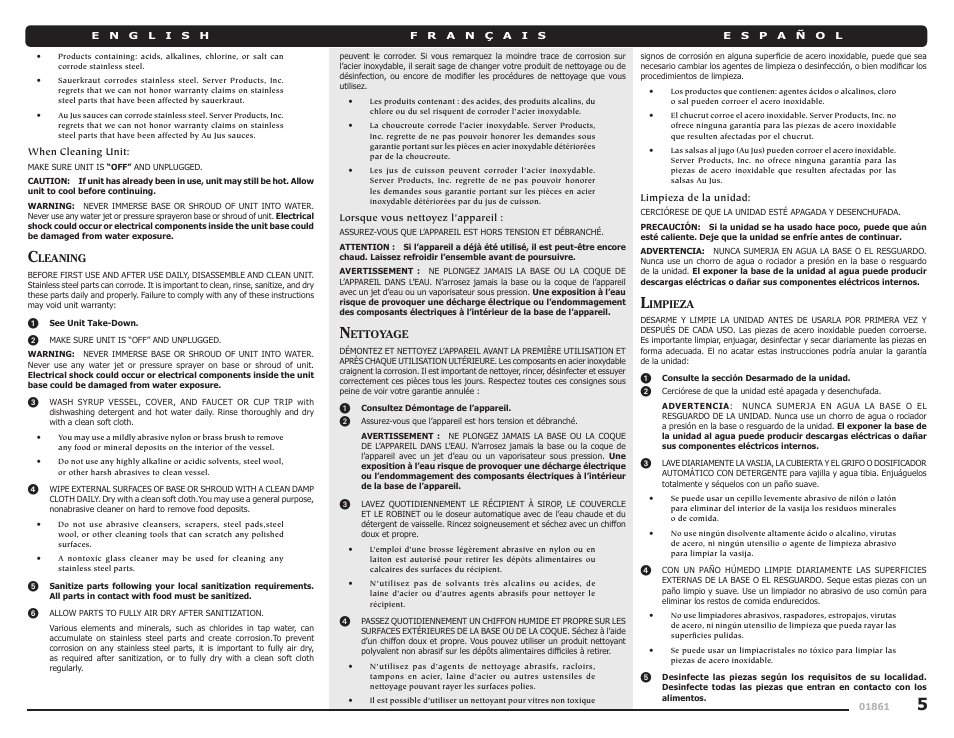Server SY-X (85480/84190) User Manual | Page 5 / 8
